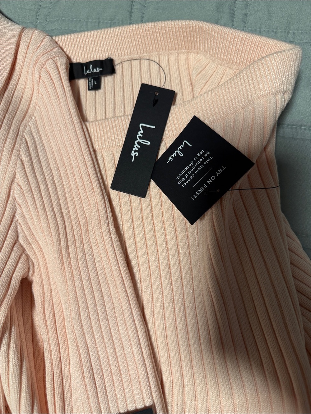 Lulu's Light Pink Ribbed Knit Mini Skirt - Picture 3 of 7